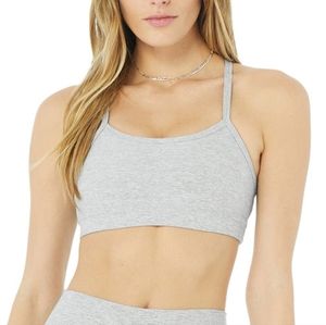 Alo Yoga Alosoft Athletic Heather Grey Gratitude Bra